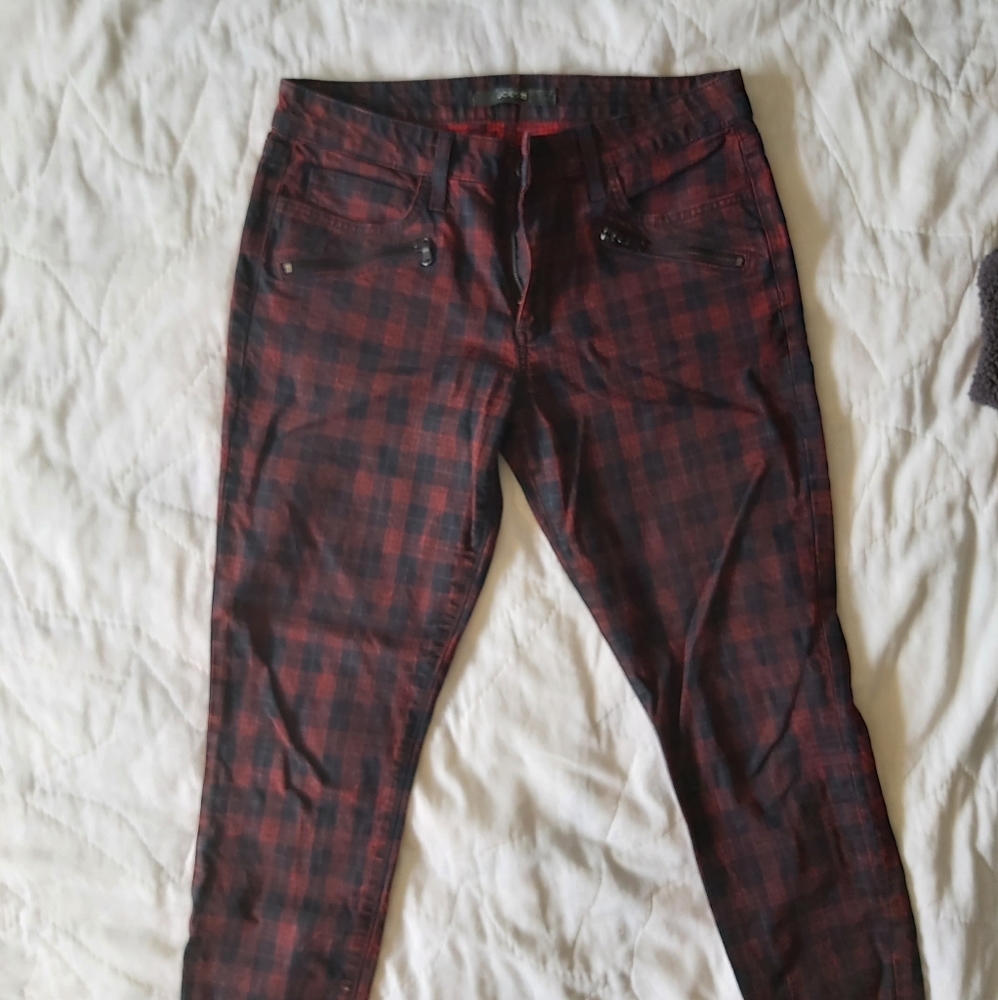 Joe's Jeans Womens Plaid Coated Jeans